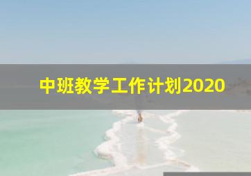 中班教学工作计划2020