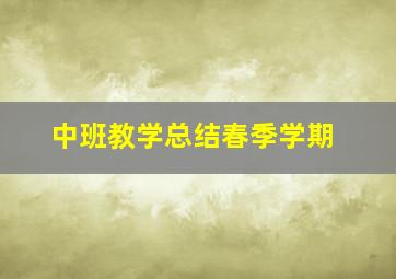 中班教学总结春季学期