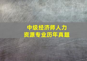 中级经济师人力资源专业历年真题