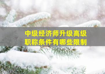 中级经济师升级高级职称条件有哪些限制