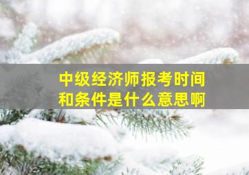 中级经济师报考时间和条件是什么意思啊