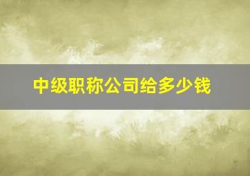 中级职称公司给多少钱