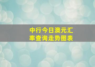 中行今日澳元汇率查询走势图表