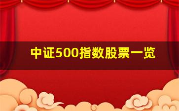 中证500指数股票一览