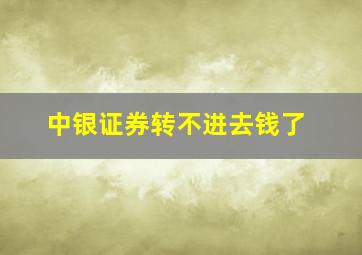 中银证券转不进去钱了