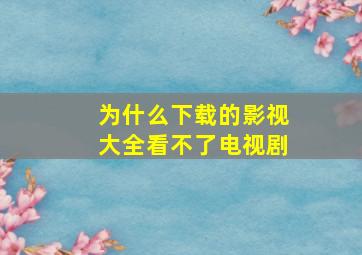 为什么下载的影视大全看不了电视剧