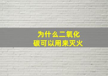 为什么二氧化碳可以用来灭火