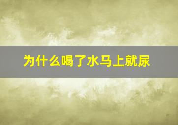 为什么喝了水马上就尿