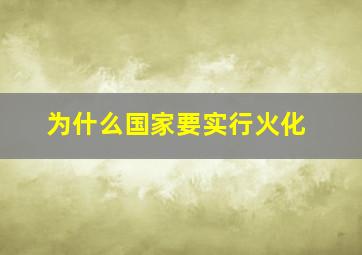 为什么国家要实行火化