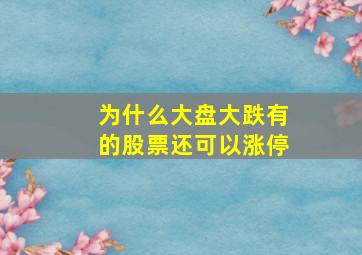 为什么大盘大跌有的股票还可以涨停