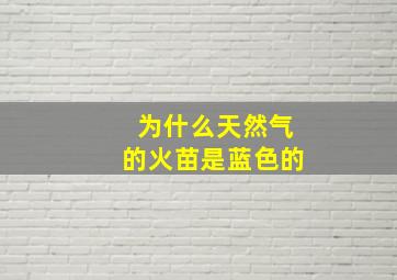 为什么天然气的火苗是蓝色的