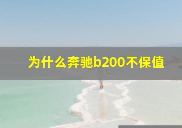 为什么奔驰b200不保值