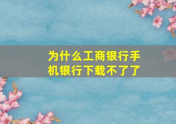 为什么工商银行手机银行下载不了了