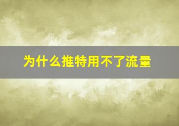 为什么推特用不了流量