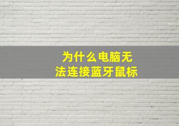 为什么电脑无法连接蓝牙鼠标