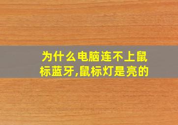 为什么电脑连不上鼠标蓝牙,鼠标灯是亮的