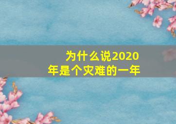 为什么说2020年是个灾难的一年