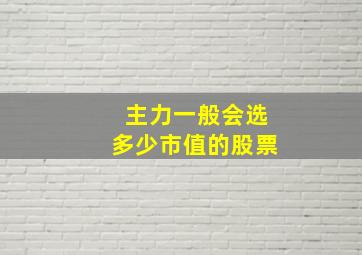 主力一般会选多少市值的股票