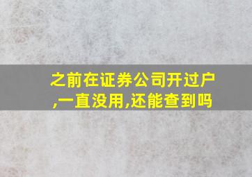 之前在证券公司开过户,一直没用,还能查到吗