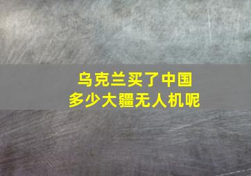 乌克兰买了中国多少大疆无人机呢