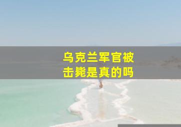 乌克兰军官被击毙是真的吗