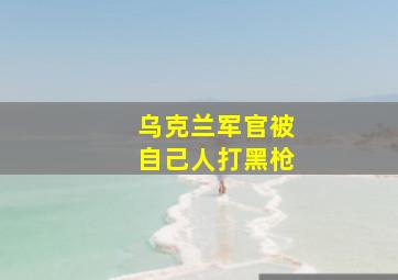 乌克兰军官被自己人打黑枪