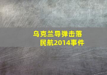 乌克兰导弹击落民航2014事件