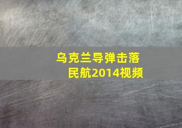 乌克兰导弹击落民航2014视频