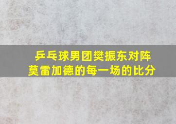 乒乓球男团樊振东对阵莫雷加德的每一场的比分