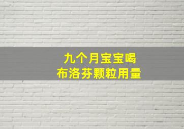 九个月宝宝喝布洛芬颗粒用量