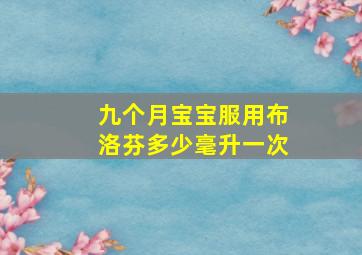 九个月宝宝服用布洛芬多少毫升一次