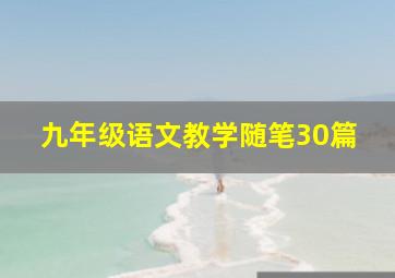 九年级语文教学随笔30篇