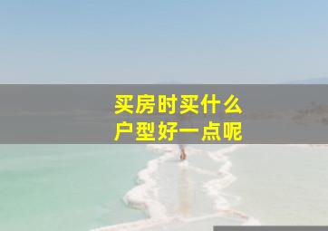 买房时买什么户型好一点呢