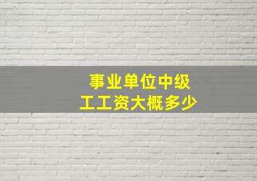 事业单位中级工工资大概多少