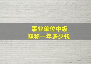 事业单位中级职称一年多少钱