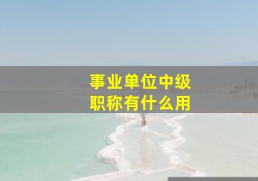 事业单位中级职称有什么用