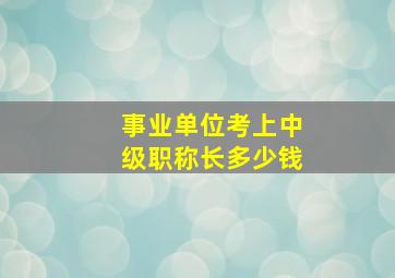 事业单位考上中级职称长多少钱