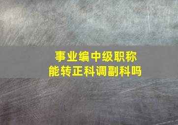 事业编中级职称能转正科调副科吗