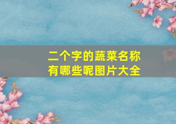 二个字的蔬菜名称有哪些呢图片大全