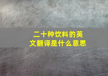 二十种饮料的英文翻译是什么意思