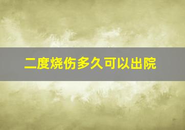 二度烧伤多久可以出院