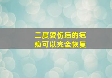 二度烫伤后的疤痕可以完全恢复