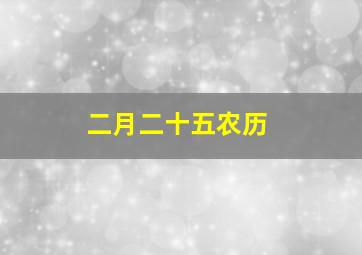 二月二十五农历