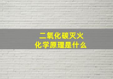 二氧化碳灭火化学原理是什么