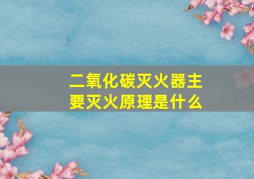 二氧化碳灭火器主要灭火原理是什么