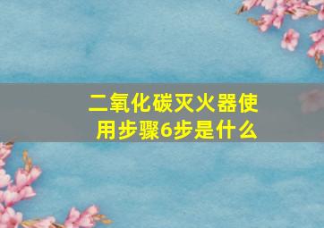 二氧化碳灭火器使用步骤6步是什么