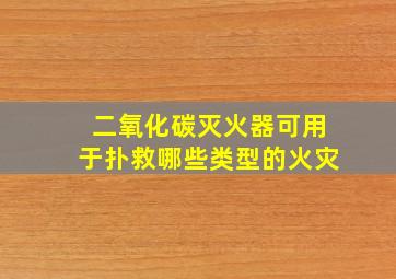 二氧化碳灭火器可用于扑救哪些类型的火灾