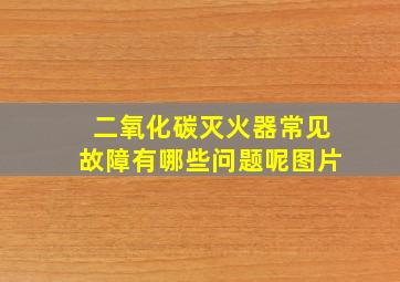 二氧化碳灭火器常见故障有哪些问题呢图片