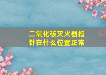 二氧化碳灭火器指针在什么位置正常