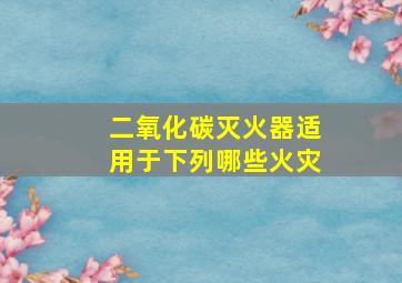 二氧化碳灭火器适用于下列哪些火灾